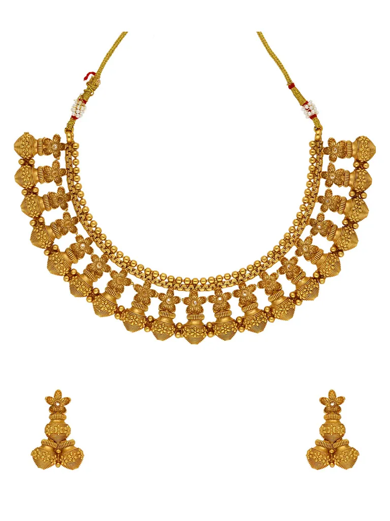 Antique Necklace Set in Rajwadi finish - AMN159