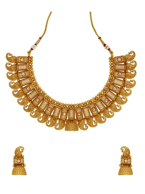 Antique Necklace Set in Rajwadi finish - AMN160