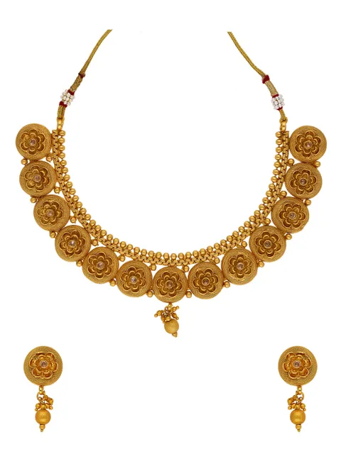 Antique Necklace Set in Rajwadi finish - AMN166