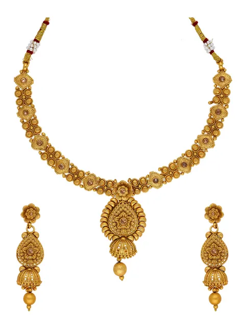 Antique Necklace Set in Rajwadi finish - AMN164