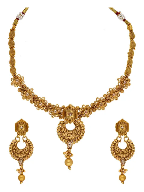 Antique Necklace Set in Rajwadi finish - AMN171