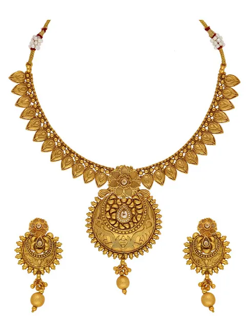 Antique Necklace Set in Rajwadi finish - AMN170