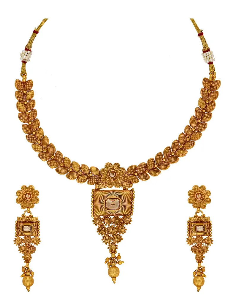 Antique Necklace Set in Rajwadi finish - AMN175