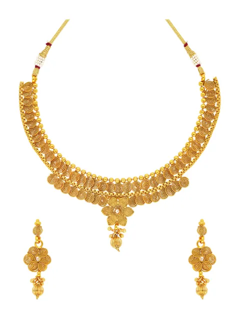 Antique Necklace Set in Gold finish - AMN81