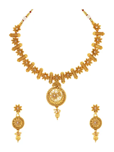 Antique Necklace Set in Gold finish - AMN88