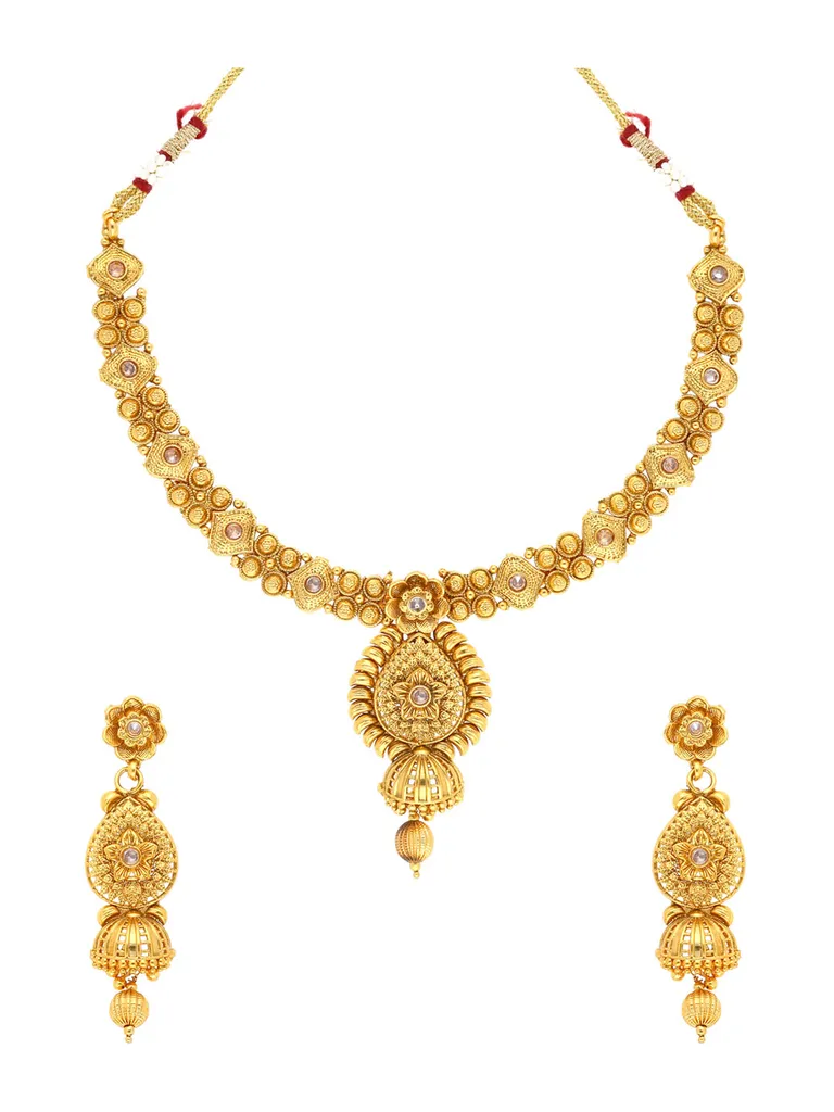 Antique Necklace Set in Gold finish - AMN90