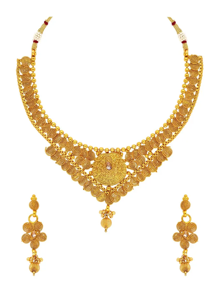 Antique Necklace Set in Gold finish - AMN91