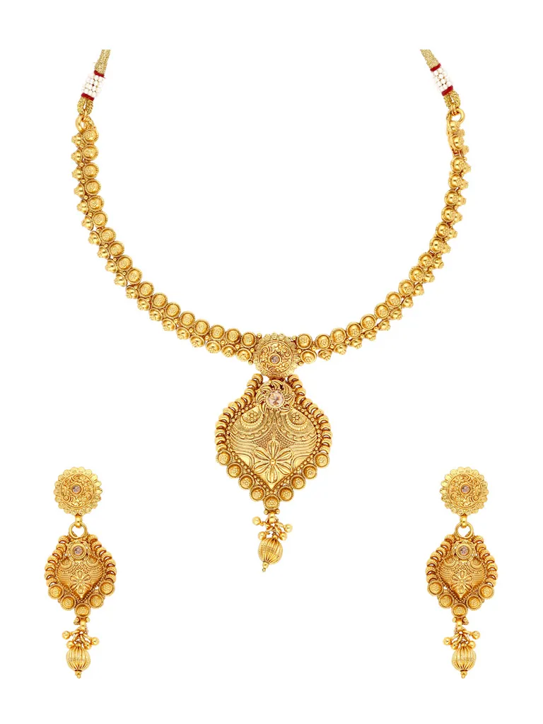 Antique Necklace Set in Gold finish - AMN92