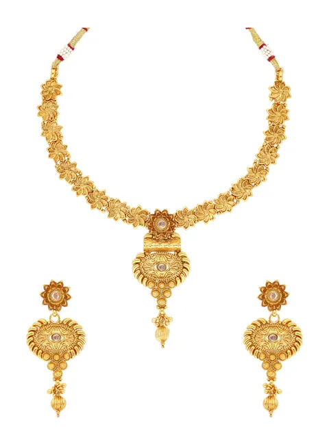 Antique Necklace Set in Gold finish - AMN93