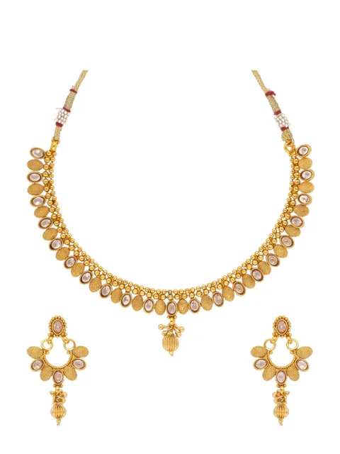 Antique Necklace Set in Gold finish - AMN96