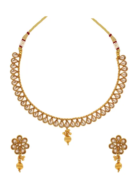 Reverse AD Necklace Set in Gold finish - AMN94