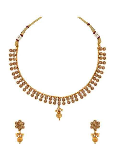 Reverse AD Necklace Set in Gold finish - AMN99