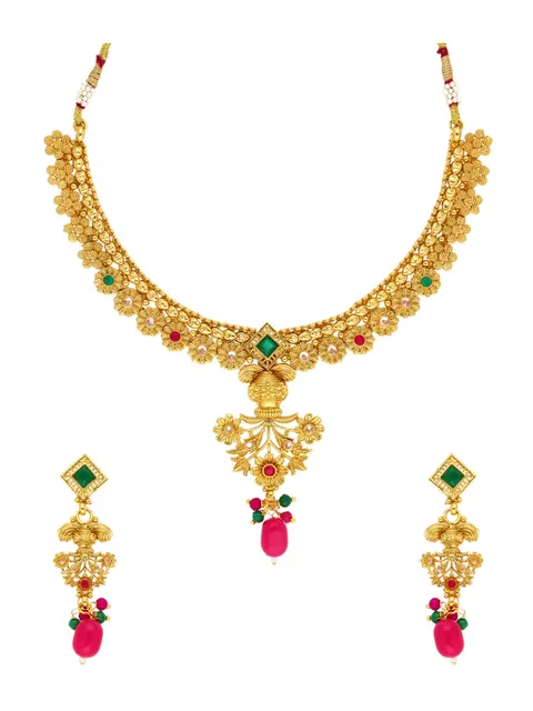 Antique Necklace Set in Gold finish - AMN102