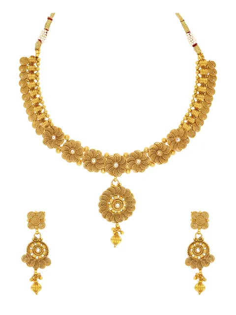 Antique Necklace Set in Gold finish - AMN103