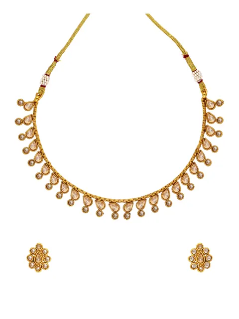 Reverse AD Necklace Set in Gold finish - AMN108