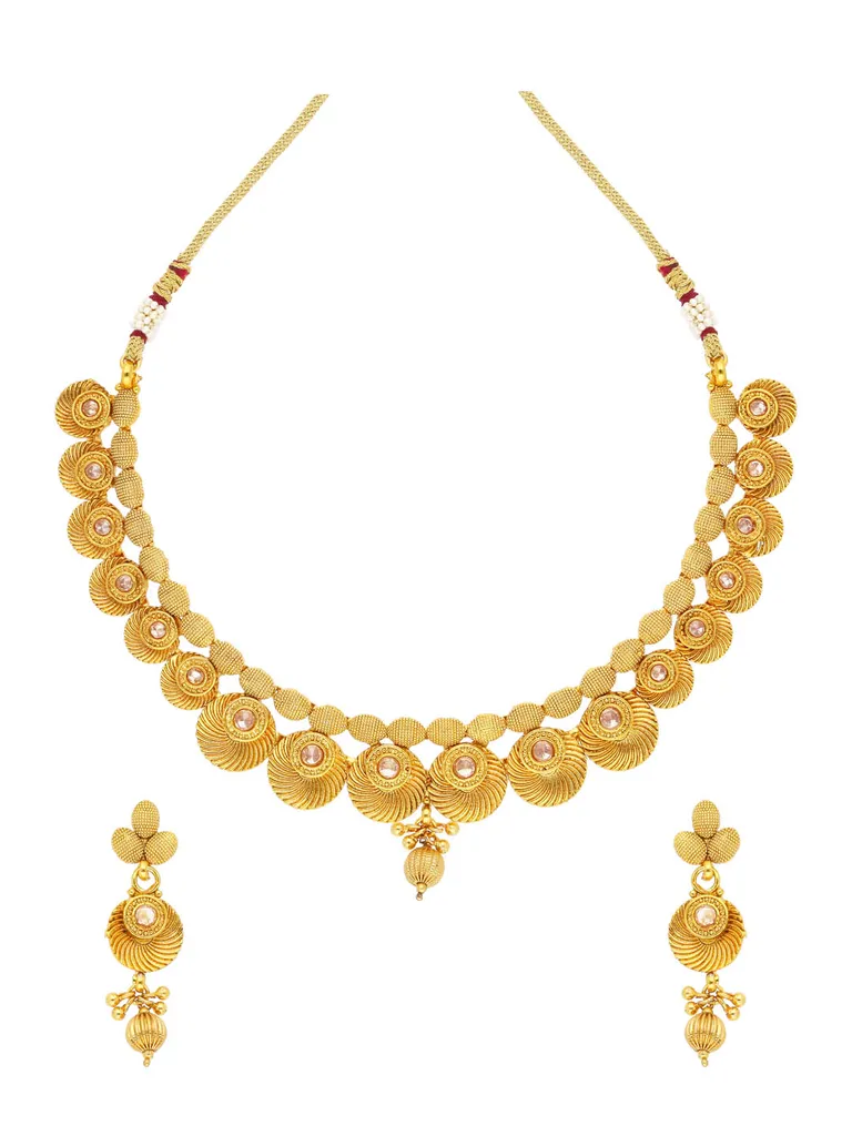 Antique Necklace Set in Gold finish - AMN114