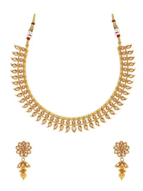Reverse AD Necklace Set in Gold finish - AMN120