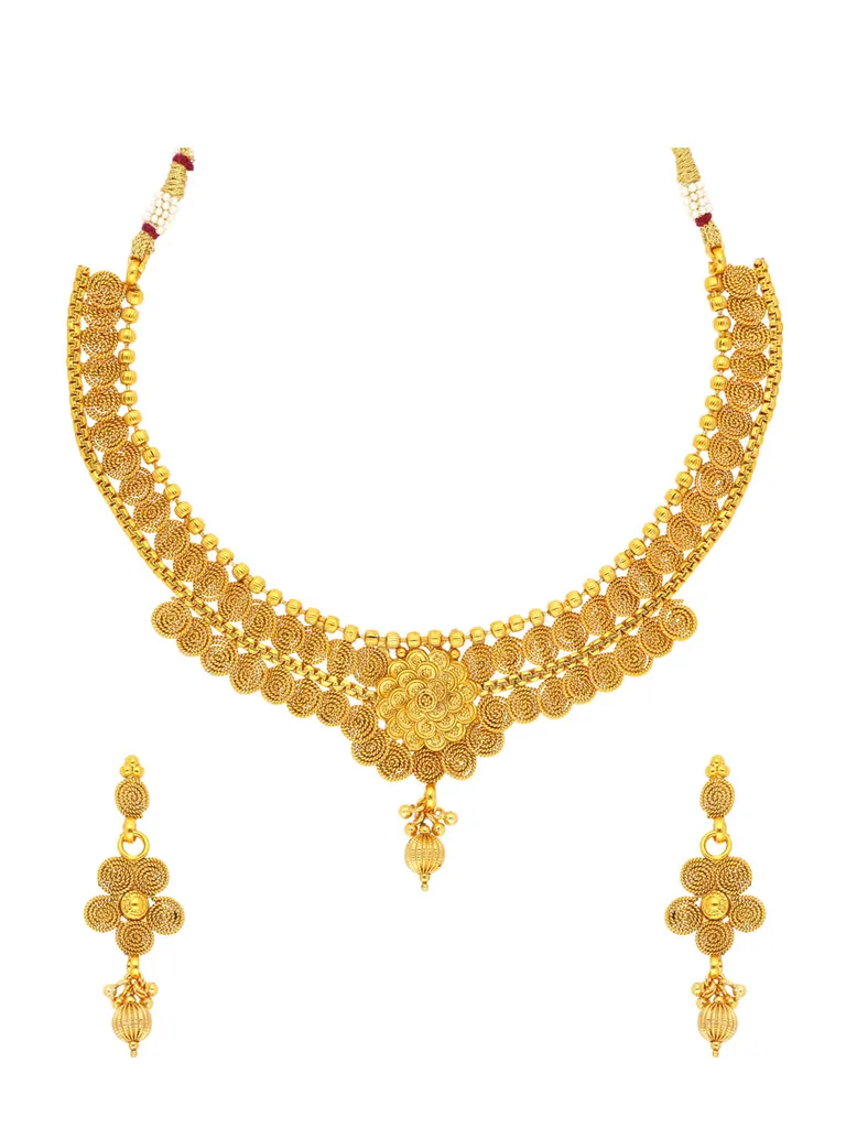 Antique Necklace Set in Gold finish - AMN123