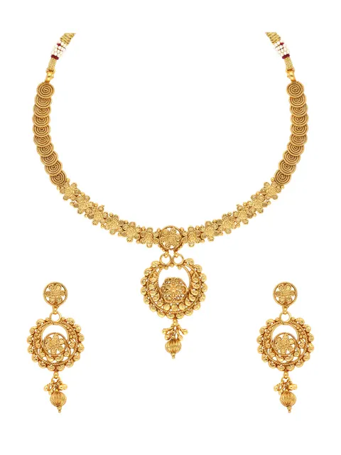 Antique Necklace Set in Gold finish - AMN126