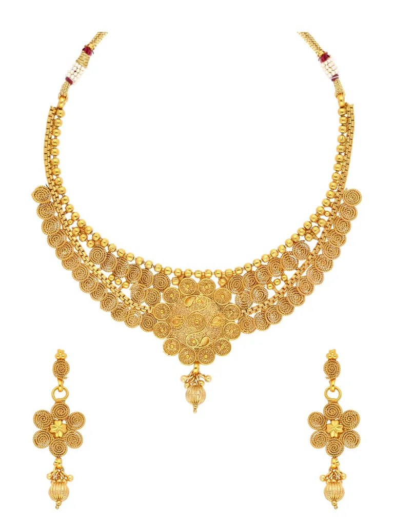 Antique Necklace Set in Gold finish - AMN127