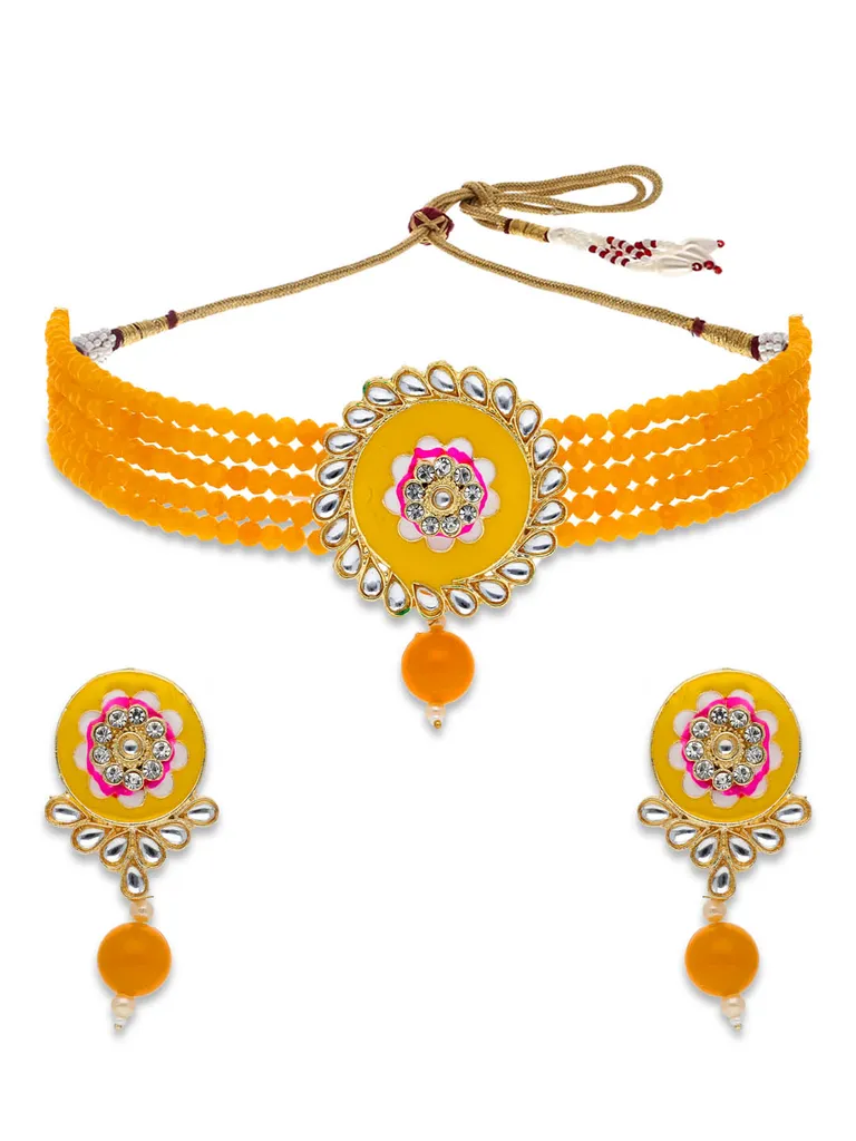 Kundan Choker Necklace Set in Gold finish - PRT2687