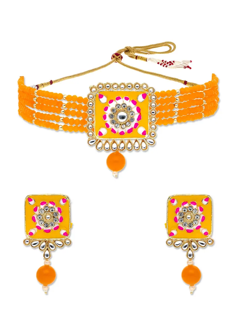 Kundan Choker Necklace Set in Gold finish - PRT2679