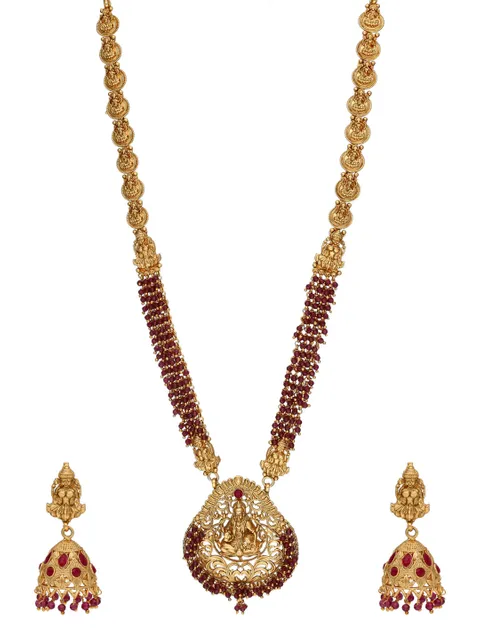 Temple Long Necklace Set in Rajwadi finish - AMN188