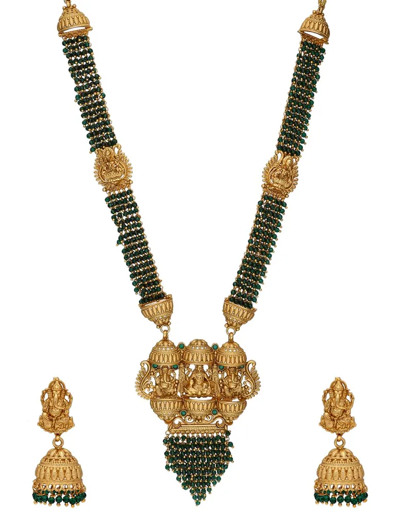 Temple Long Necklace Set in Rajwadi finish - AMN190