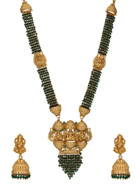 Temple Long Necklace Set in Rajwadi finish - AMN190