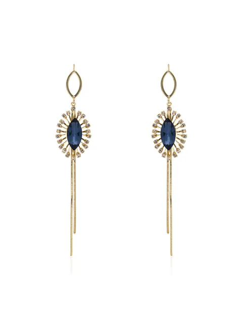 AD / CZ Long Earrings in Gold finish - CNB29077