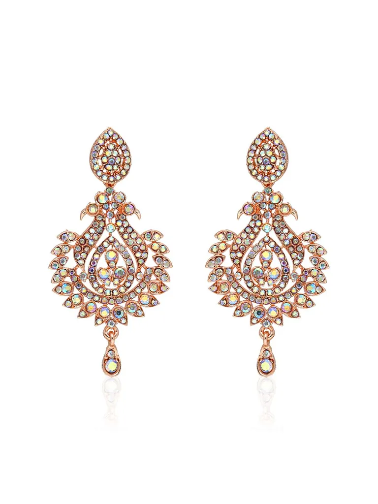 Traditional Long Earrings in Rose Gold finish - SHA3381