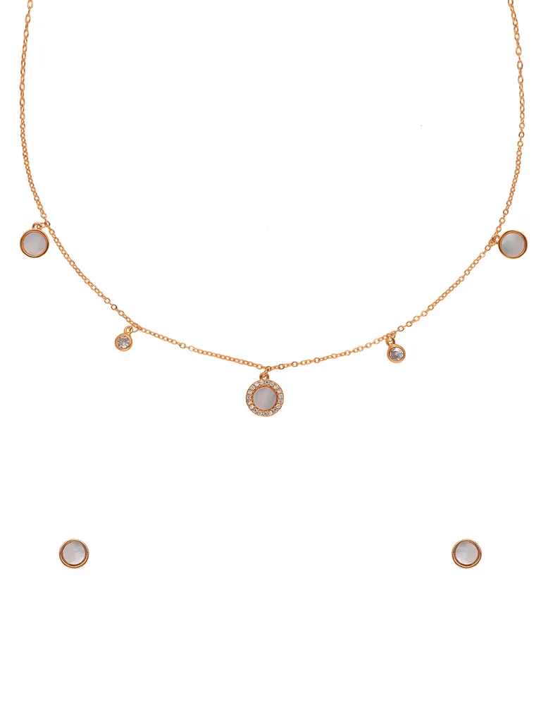 Western Necklace Set in Rose Gold finish with MOP - CNB29957