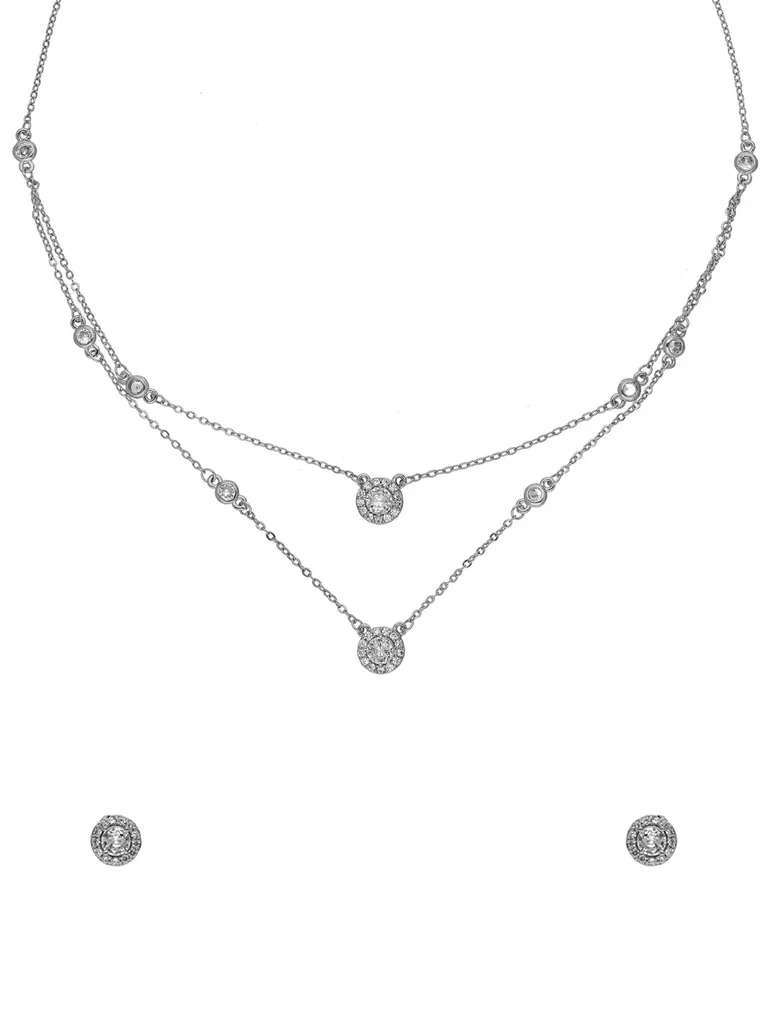 Western Necklace Set in Rhodium finish - CNB29968