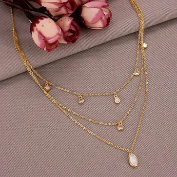 Western Necklace in Gold finish with MOP - CNB29975