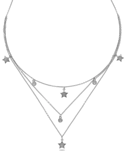 Western Necklace in Rhodium finish with MOP - CNB29974