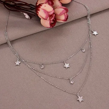 Western Necklace in Rhodium finish with MOP - CNB29974