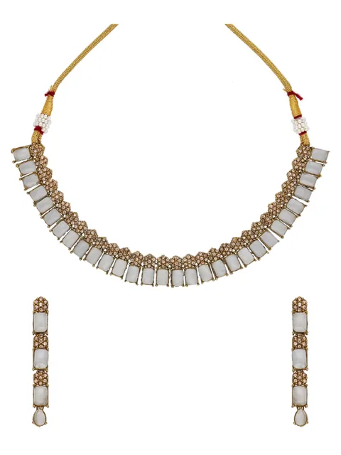 Reverse AD Necklace Set in Mehendi finish - SPA9186
