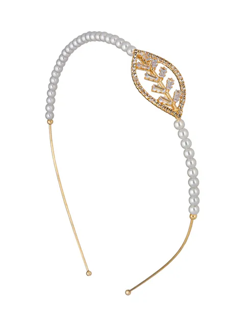 Pearls Hair Band in Gold finish - PARK16GO