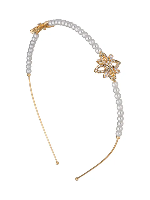 Pearls Hair Band in Gold finish - PARK21GO