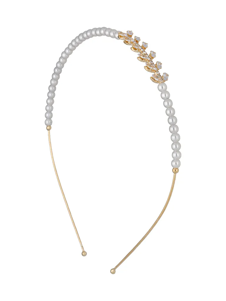 Pearls Hair Band in Gold finish - PARK19GO