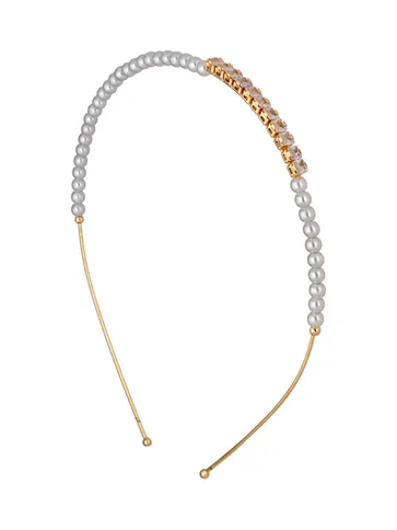 Pearls Hair Band in Gold finish - PARK22GO