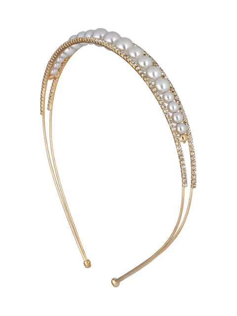 Pearls Hair Band in Gold finish - PARA158GO
