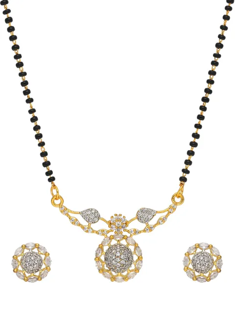 AD / CZ Single Line Mangalsutra in Two Tone finish - RRM6533TT