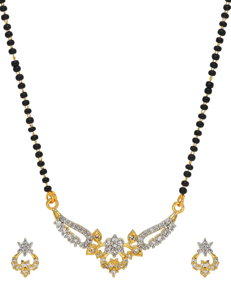 AD / CZ Single Line Mangalsutra in Two Tone finish - RRM6544TT
