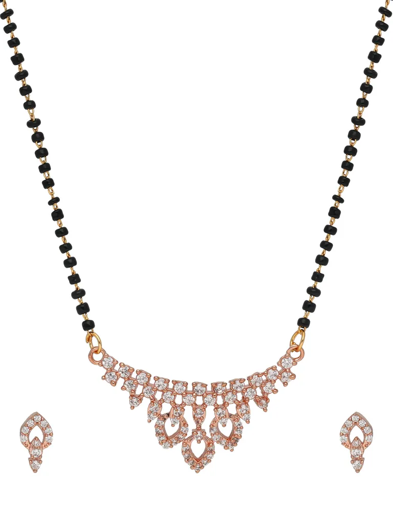 AD / CZ Single Line Mangalsutra in Rose Gold finish - RRM6538RG