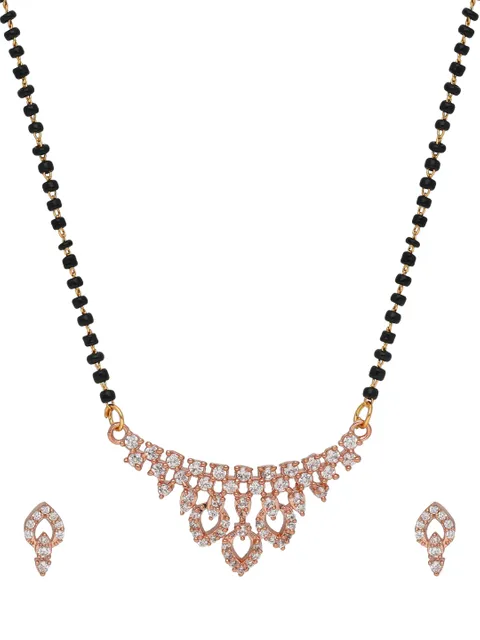 AD / CZ Single Line Mangalsutra in Rose Gold finish - RRM6538RG