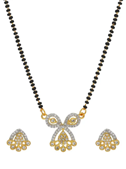 AD / CZ Single Line Mangalsutra in Two Tone finish - RRM6563TT