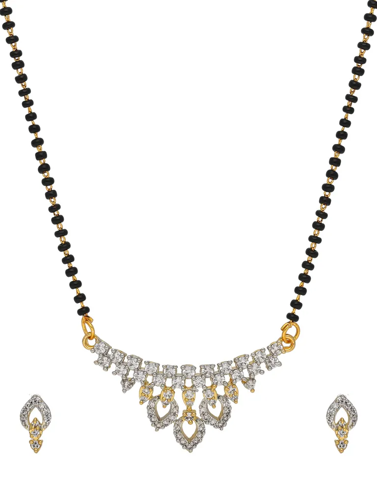 AD / CZ Single Line Mangalsutra in Two Tone finish - RRM6538TT