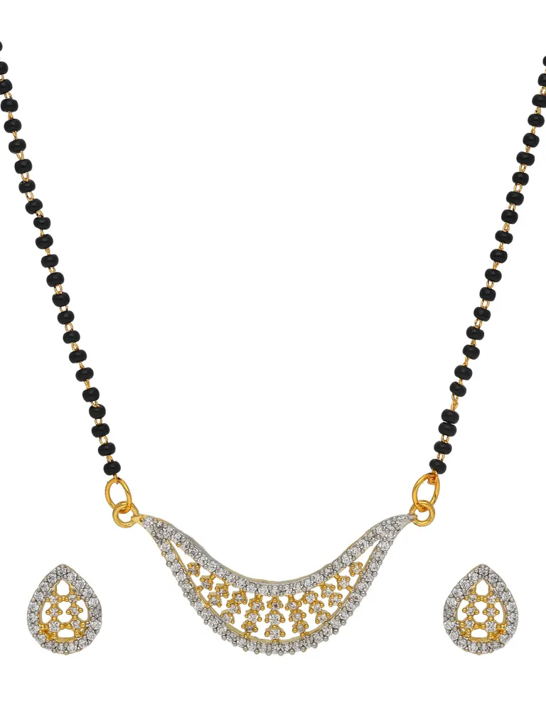 AD / CZ Single Line Mangalsutra in Two Tone finish - RRM6534TT