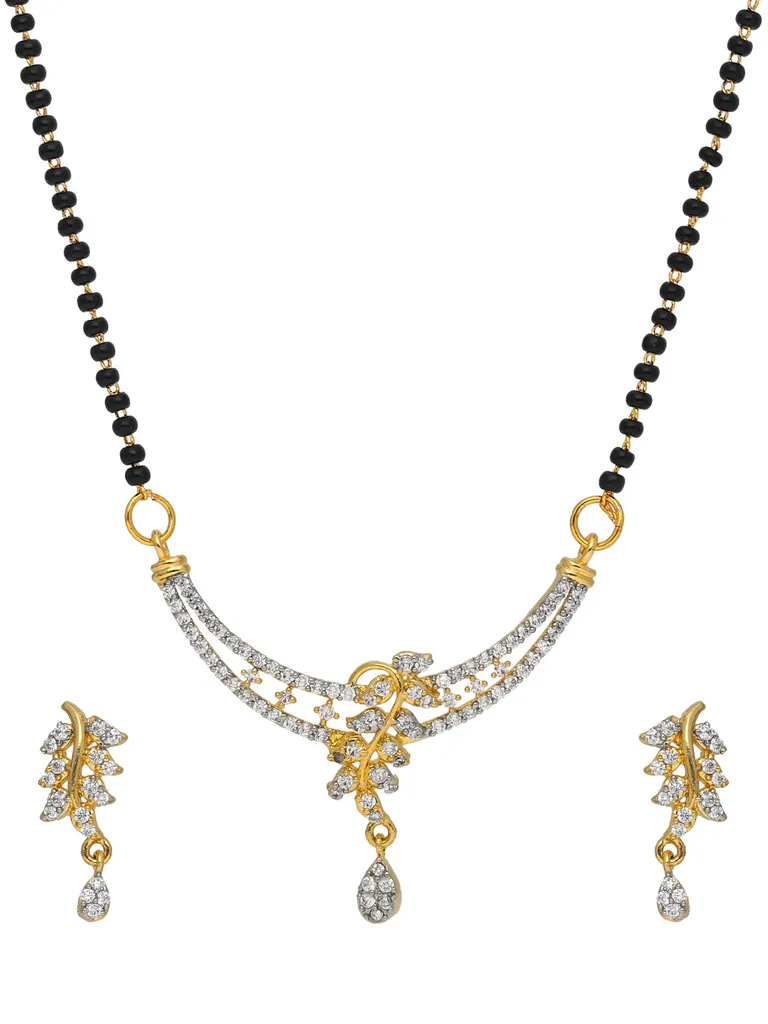 AD / CZ Single Line Mangalsutra in Two Tone finish - RRM7543TT